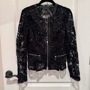 INC International Concepts Black Lace Blazer